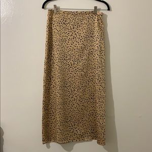 Satin Leopard Print Skirt